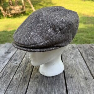 Hanna Hats Donegal Mens Med Brown Wool Tweed Flat Cap Newsboy Made in Ireland
